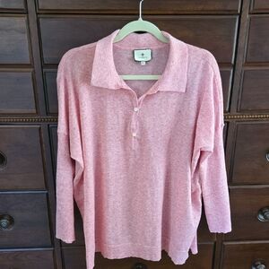 Tuckernuck Clayton Knit Polo Size XL/XXL. Fits like XXL. Pink